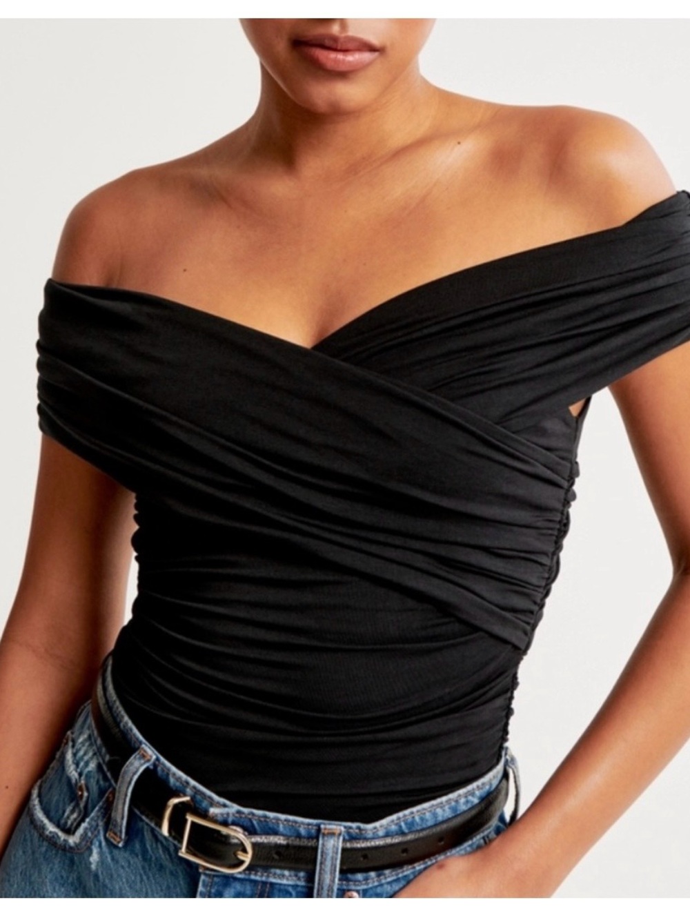 A&F Off-The-Shoulder Ruched Wrap Top
